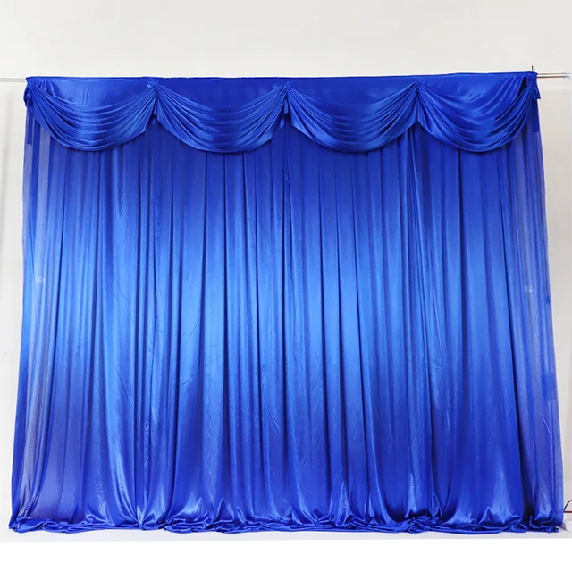 Luxury  Ruffled Ice Silk Designs Backdrop Curtains Drapes for Wedding Stage Event Party Decoration