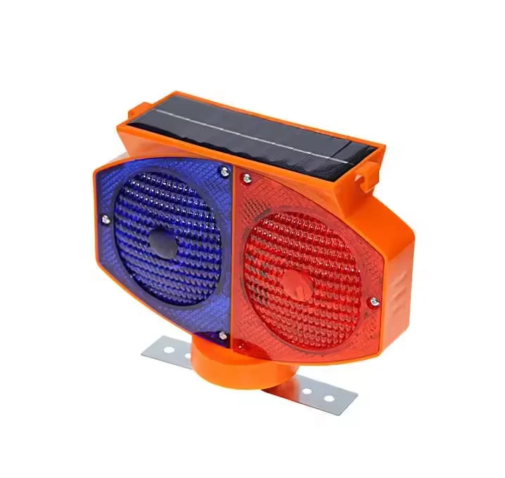 Solar LED Traffic Warning Red Blue Flashing Lights Road Safety Barricade Lamps Warning Light Led Strobe Lights