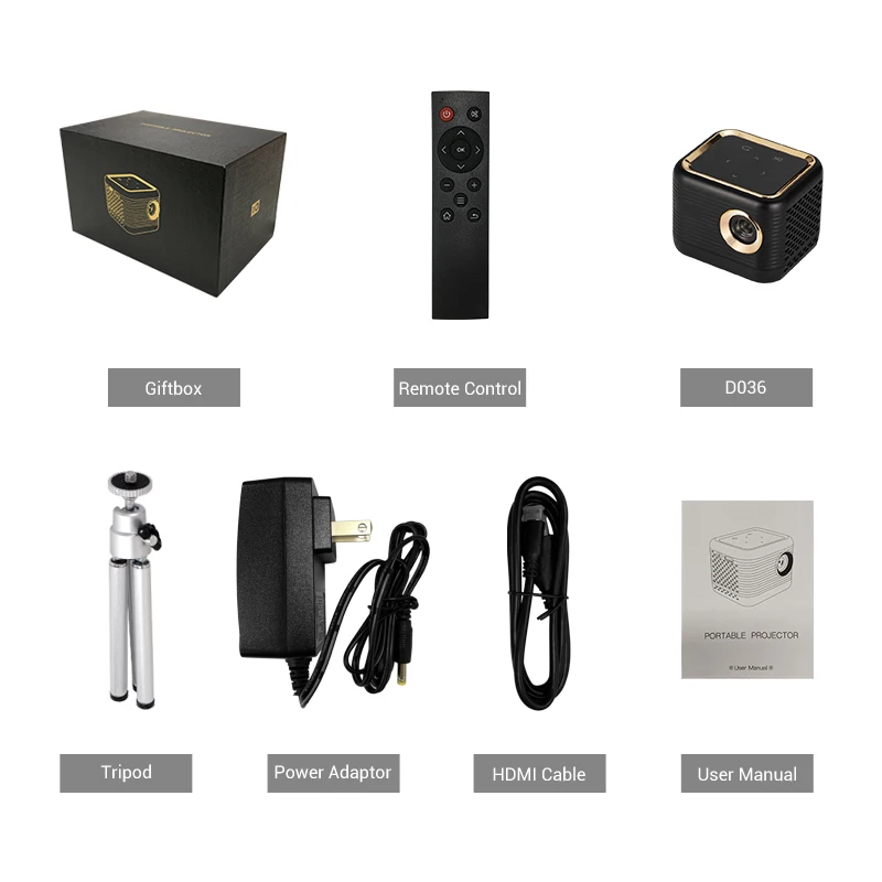 Pico projector mini portable ultra hd basic proyector for home theater smart touch led christmas cube short throw dlp projectors