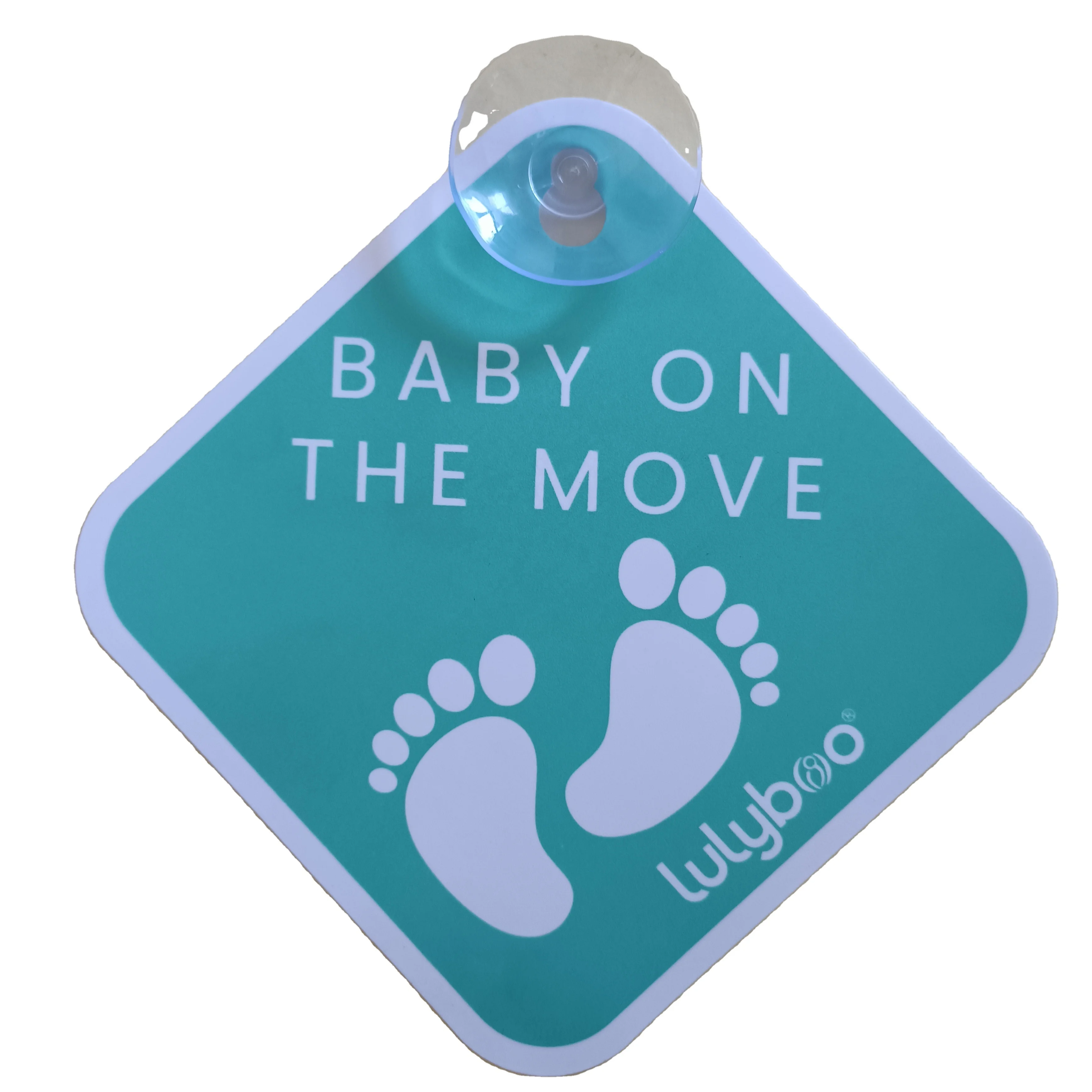 125*125mm Baby On The Move Baby On Board Car Sticker Car Sign with Suction Cup 2pcs/pack