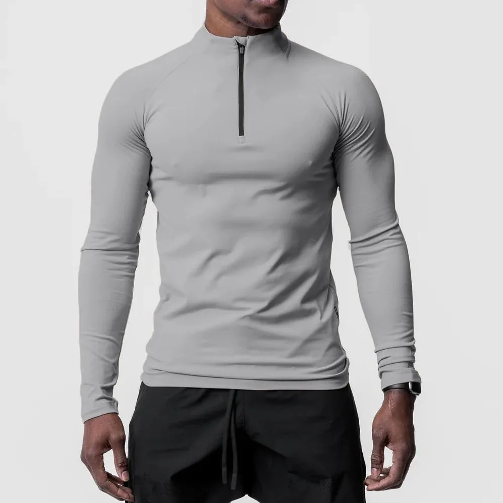 Mens Gym Long Sleeve T Shirt Custom Logo Fitness Workout Long Sleeve Sweatshirt T Shirt