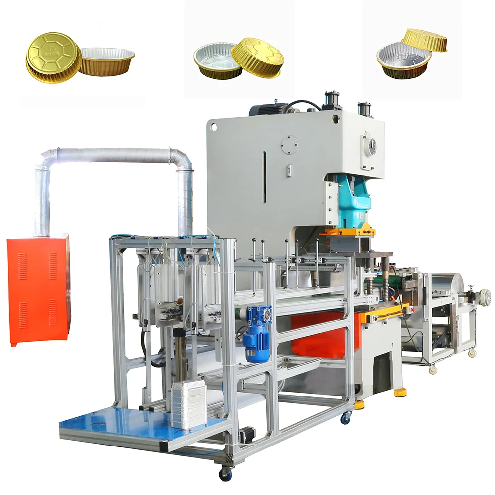 45t 60t 80t  Fully Automatic CNC Aluminium Foil Container Making Line, Punching Machine, Feeder, Mold, Collector, Baler
