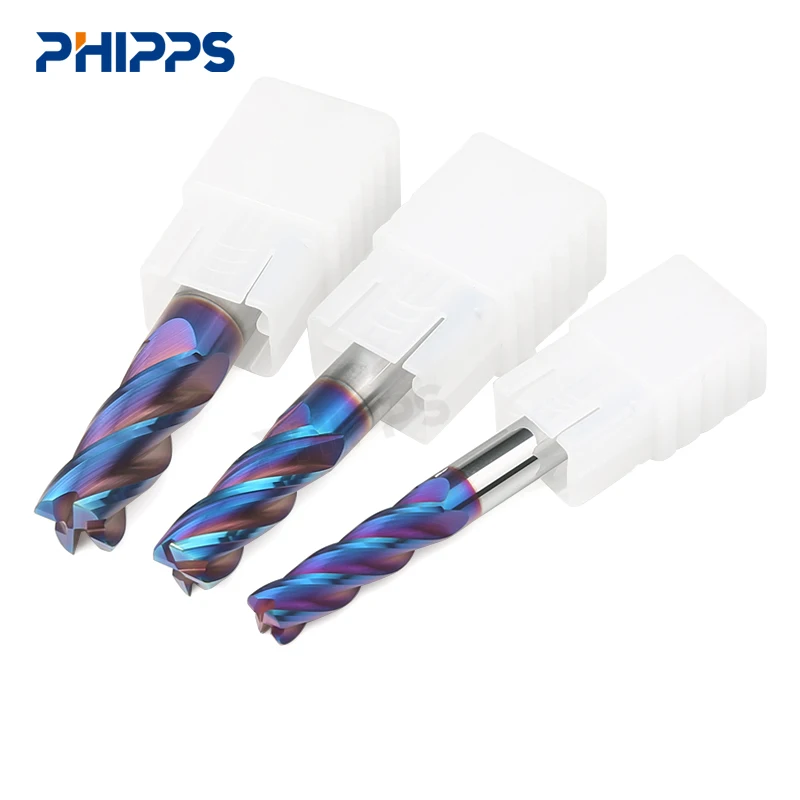 Chinese HRC65 2mm 3mm 6mm 12mm 4 flute solid carbide corner radius end mills cutter CNC milling cutter for steel