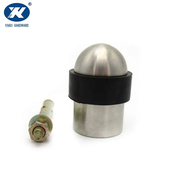 Half Round Head Stainless Steel Floor Mounted Rubber Door Stopper