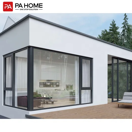PA villa custom pvc casement slide floor to ceiling aluminum fixed glass window