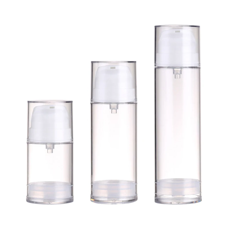 wholesale customization 50ml 100ml 150ml Frosted Clear Matte Cosmetic Packaging PP Airless Pump Lotion Bottle With White Lid