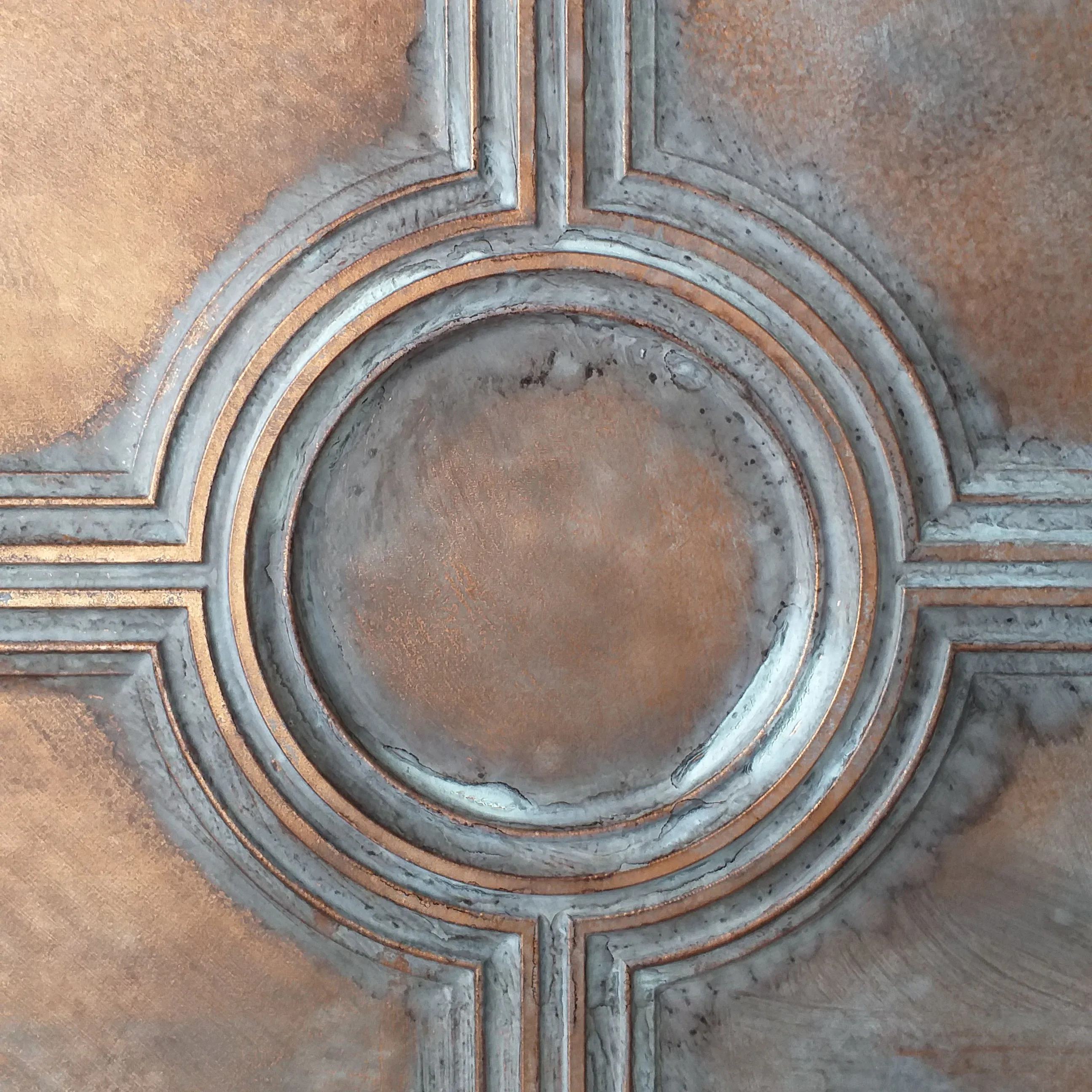 Tin ceiling tiles weathering copper color night club wall panel PL37