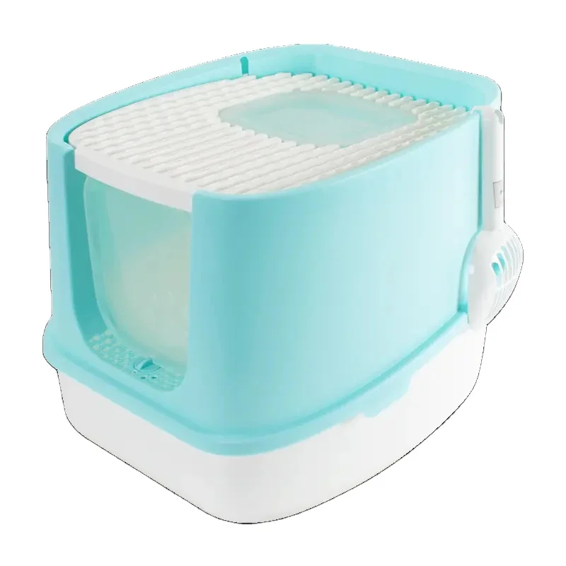 Large Capacity Semi-Closed Plastic Cat Litter Box Automatic Self-Cleaning with Wholesale Prices for Dropship