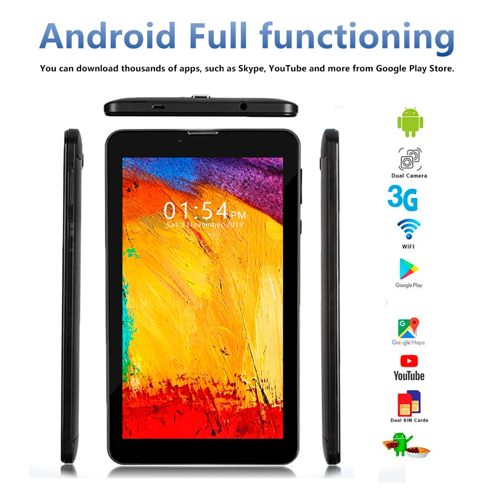 Android tablet manufacturer cheap 7 inch quad core education kids wifi tablet pc WCDMA 3G dual sim card tablet