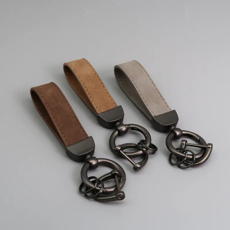 Personalized Custom Logo Keychain Faux Leather Key Chain Holder Ring Custom Car Pu Leather Keychain