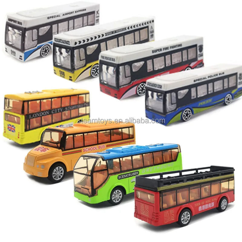 4PCS Diecast Vehicle Toys School Bus Set Metal Car Toy 2 Styles Available with Nice Livery Best Gift for Children