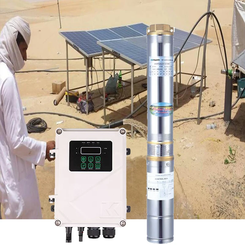 4 Inch 1500W 135M Stainless Steel Deep Well Submersible Solar Borehole Water Pump System with solar panel