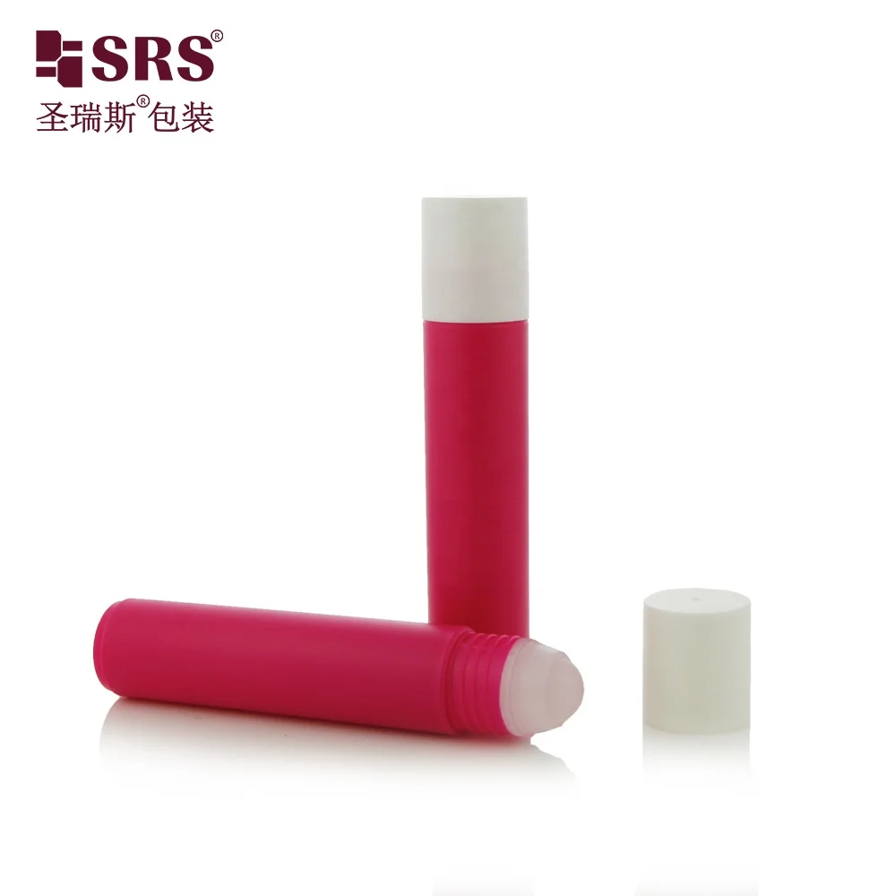 RPP(P)-35ML New Arrival Burgundy Colored Injection Empty Bottle with Big Plastic Roll on Ball Tip for Massage Gel