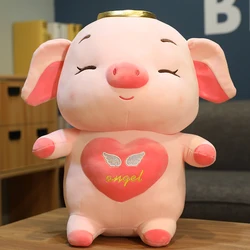60CM Pink Cute Angel Pigs Dolls Free Custom Crown Pigs Stuffed Pig Plush Korea Toy