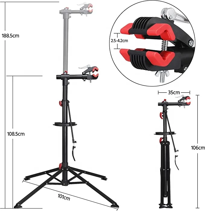 Height Adjustable Repair Stand 30kg Load Capacity 360 rotate metal robust bike Bicycle Repair Stand with Magnetic Tool Tray