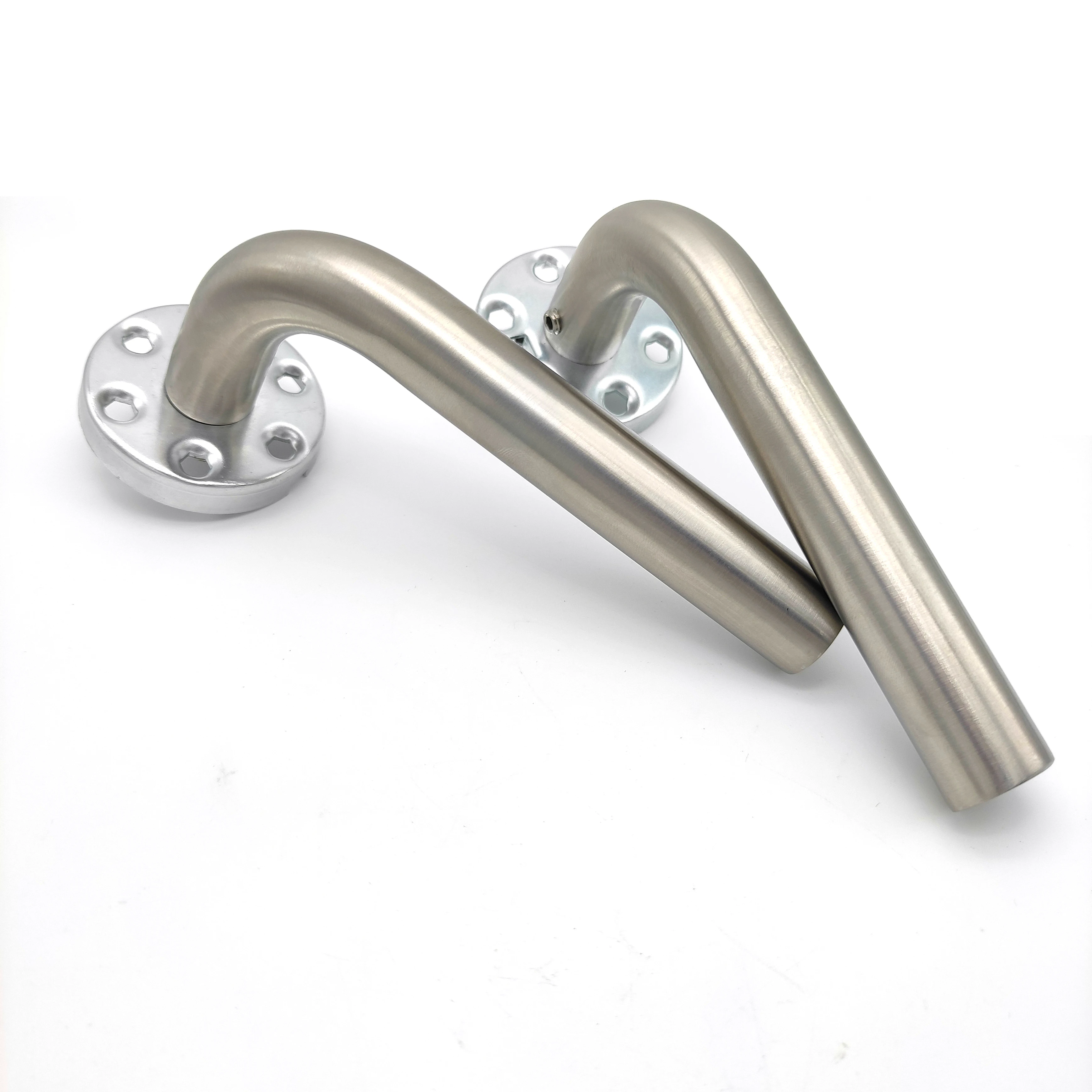 Прямая Заводская поставка, дверная ручка из нержавеющей стали, двойная изогнутая полая трубчатая ручка