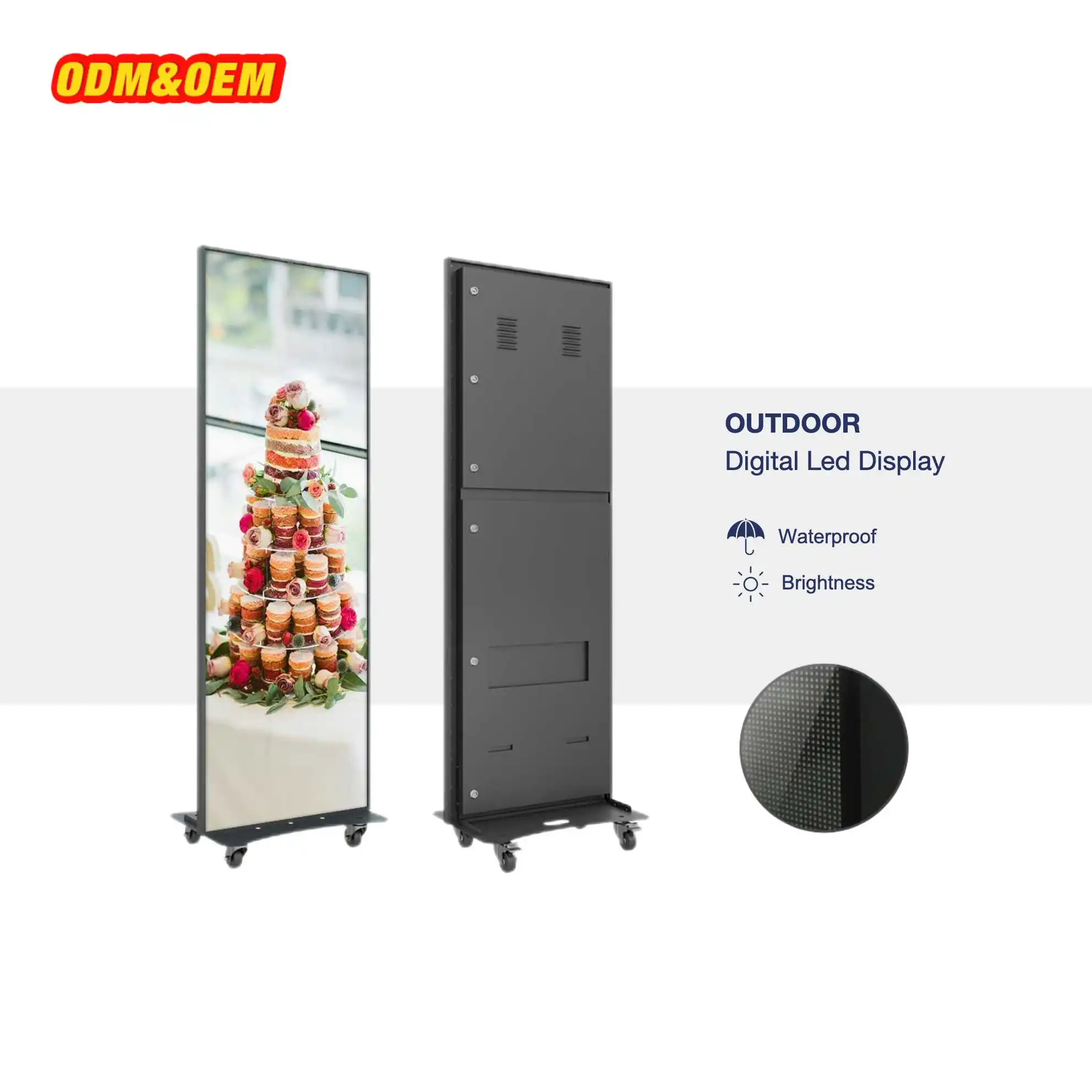 Portable Poster Display LCD Standing Digital Signage Advertising Screen Digital Signage