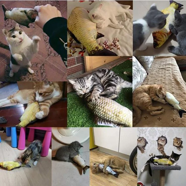 Realistic Plush Pet Simulation Electric Fish Funny Interactive Smart Automatic Fish Cat Toy