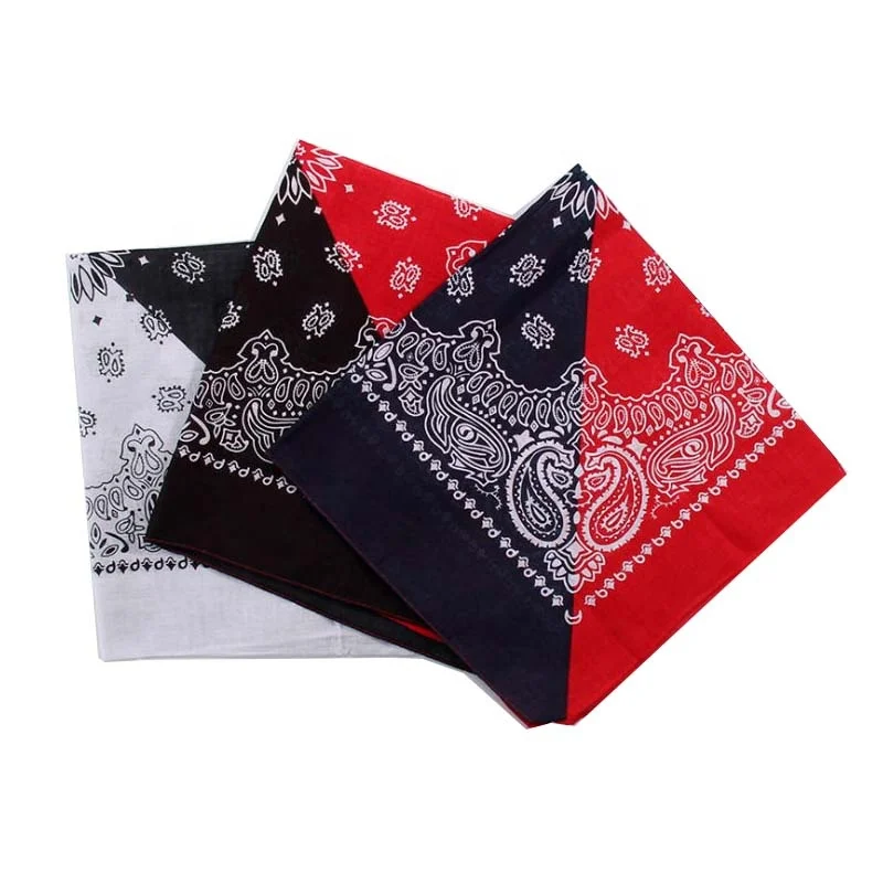 Customized Fashion Colorful  Print soft 100% cotton bandanas multifunction square  bandana