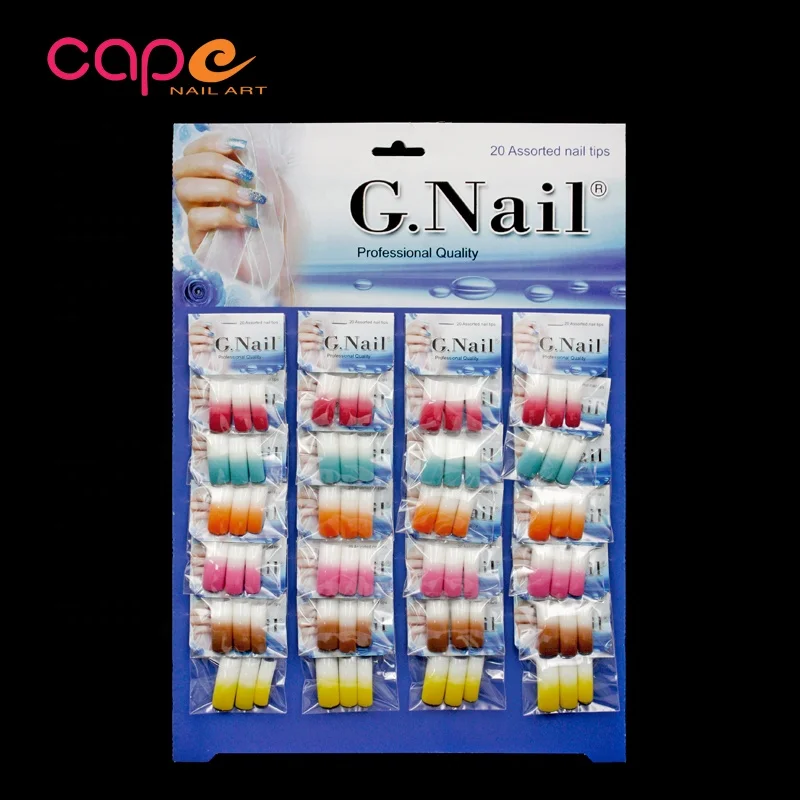 Hot selling Mix 6 colors Polished Pre-design Nail Art Artificial Fingernails Glossy Nail