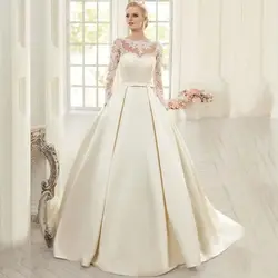 Long Lace Sleeve Advanced Elegant  Wedding Dresses