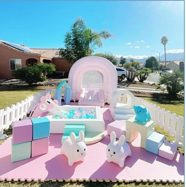 commercial mall soft play ball pit white inflatable soft play zone role play party room castle