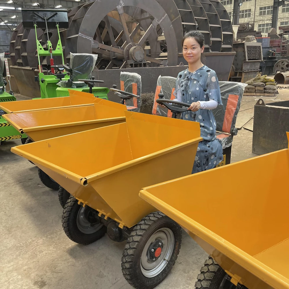 Electric hauler site small four-wheeler breeding car four wheel ash hopper pulling goods dump cart
