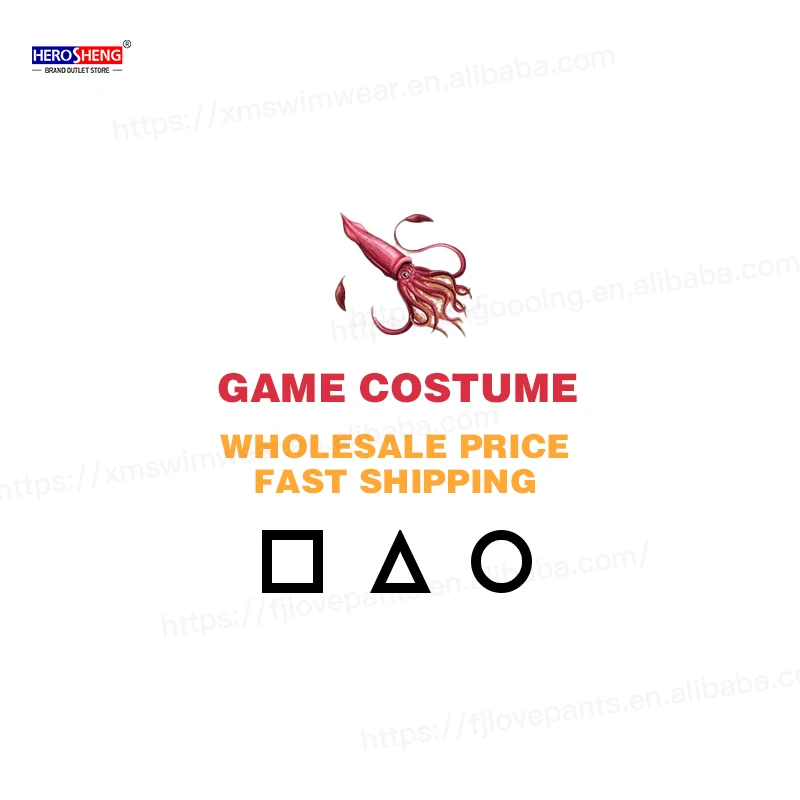 2021 Amazon Hot Sale Korean TV Game Costume Cosplay Halloween Two Piece Set Tv & Movie Costumes Game Costume
