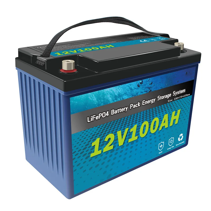 High quality safe Rechargeable 12V 100Ah LiFepO4 lithium ion batteries pack for motor homes EV car