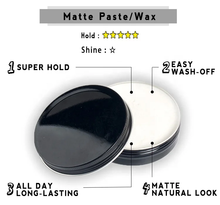 Natural Hairstyles Ultra Hold Volumizing Texture Hair Paste Matt Wax for Man