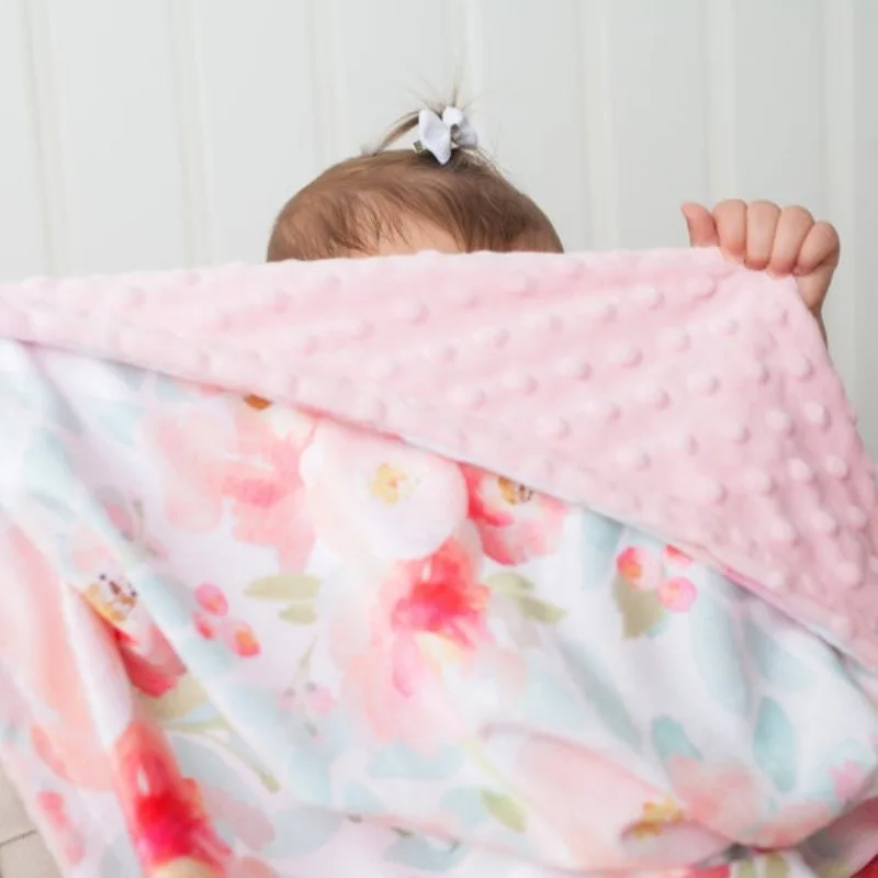 
Child Kids Printed Minky Throw Blanket Plush Fleece Cozy Warm Kids Baby Minky Dotted Blanket Kids Minky Plush Throw Blanket 