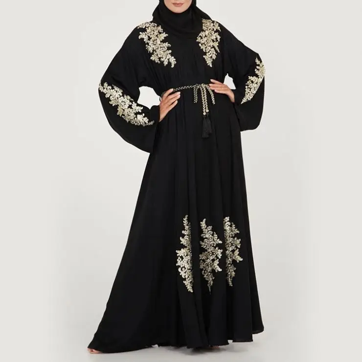 Модный мусульманский повседневный дизайн женский Jubah Dubai для черной Абайи