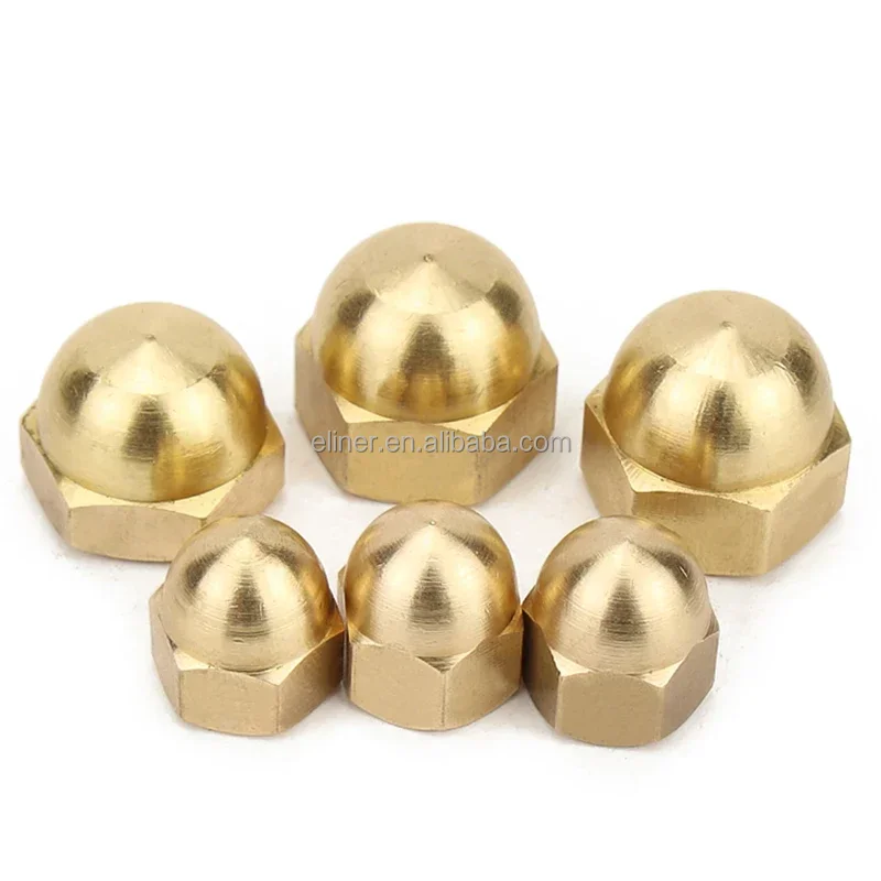 Cap Hex Nuts Decorative Dome Head Cover Semicircle Acorn Nut Solid Gold Hex Decorative Dome Head Cover Semicircle Acorn Nut