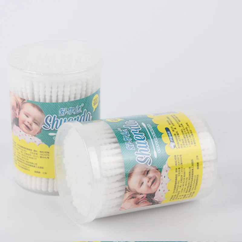 200 Safe Disposable Cotton Swabs Baby Daily Cleaning Cotton Swabs
