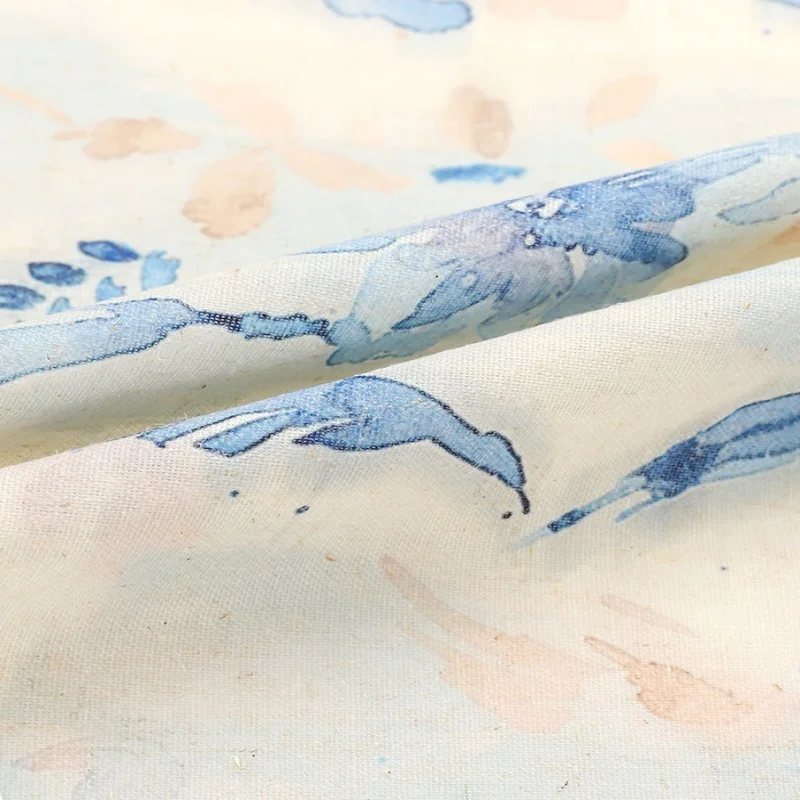 Breathable custom digital print stone washed woven organic 100% linen/viscose linen/cotton linen fabric for clothing