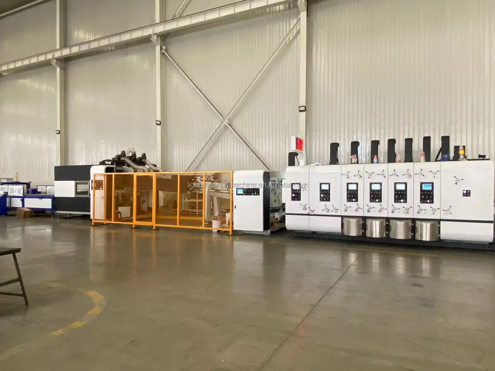 Automatic corrugated pizza box making machine carton printing slotting die-cutting cardboard gluing and stripping machinery