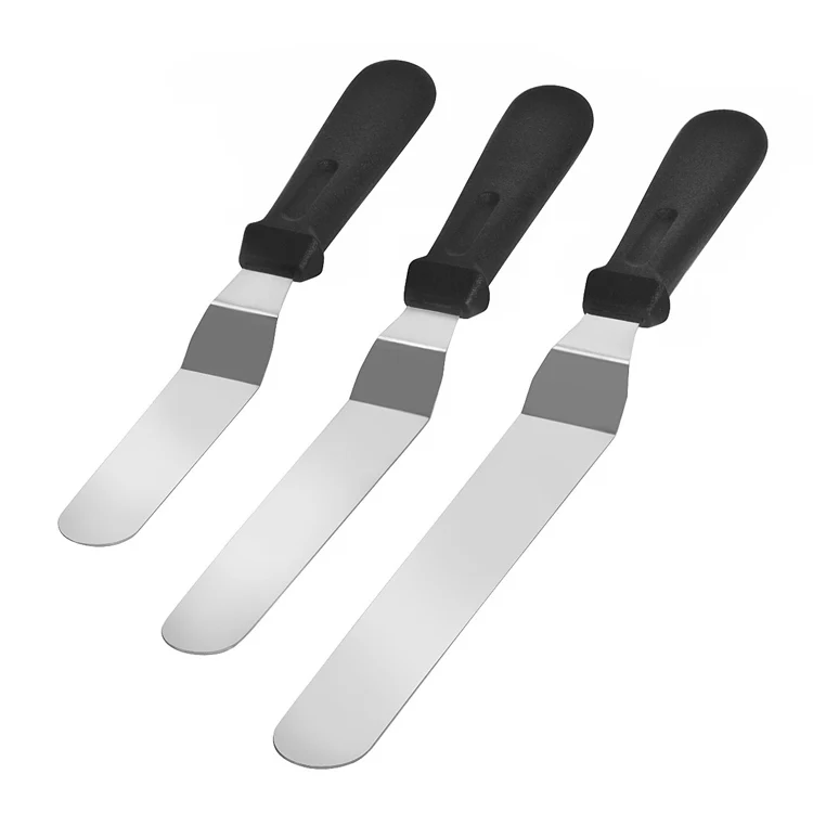 Kitchen Gadgets 6inch 8 inch 10 inch Decorating Stainless Steel Angled Cake Icing Spatula Set of 3