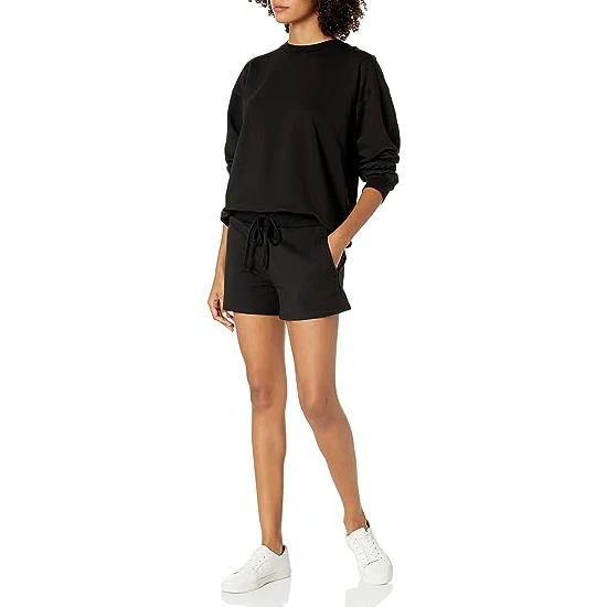 Wholesale Custom Logo Embroidery Blank Oversized Cotton French Terry Solid Causal Crewneck Women Hoodies Sweatshirts