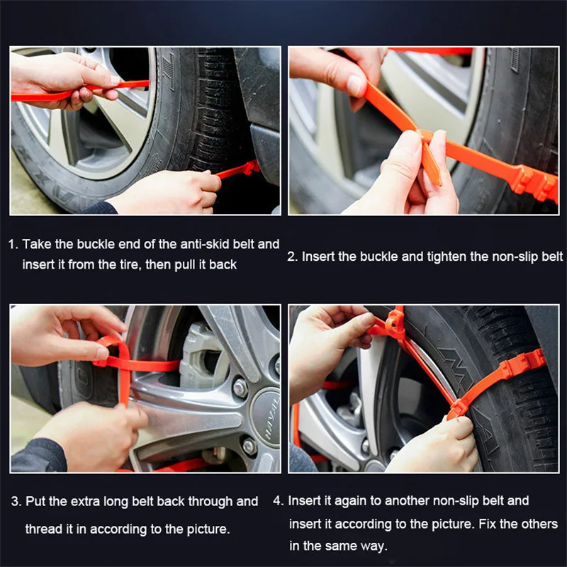Amazon hot new design snow chains for cars with extra grip Emergency car snow chains simple snow chains for your car