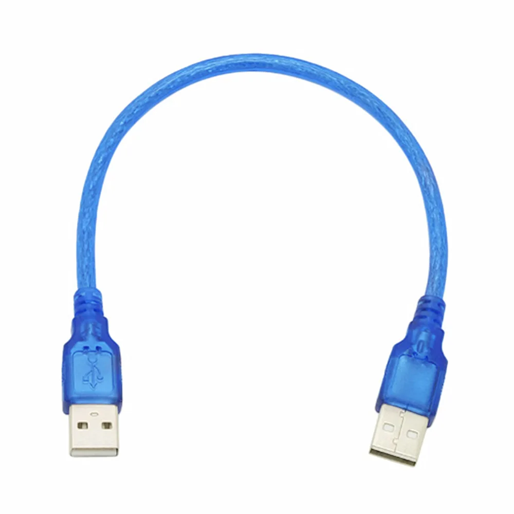High-quality transparent blue copper core double-shielded USB2.0 OTG V8V3micro mini 5P docking extension cable.
