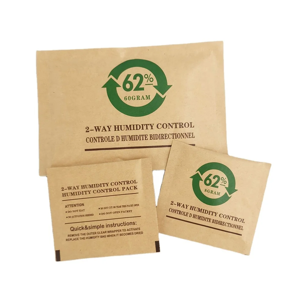 Custom 1.5g 8g 60g RH 49% 62% 69% herbs tobaccos cigars 2-way humidity control humidifier pack for wood cigar humidor box case