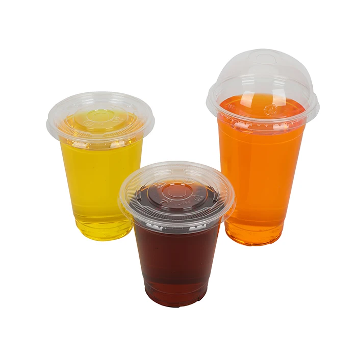 95mm 9oz Fruit Juice Drinking Cup With Lid  12oz 16oz 24oz Cold Beverage Cup Plastic Iced Coffee Biodegradable Compostable Cups