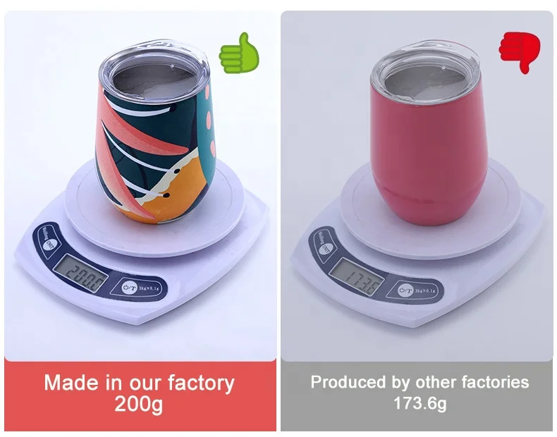 Custom Logo 12oz Egg Shape Double Wall Stainless Steel Vacuum Insulated Wine Tumblers Water Bottles