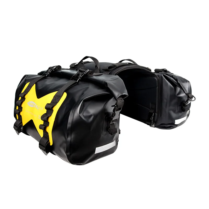 AFISHTOUR 500D ПВХ водонепроницаемый 25L мотоцикл боковая коробка панье сумки/большая емкость открытый мотор цикл Боковая Сумка для