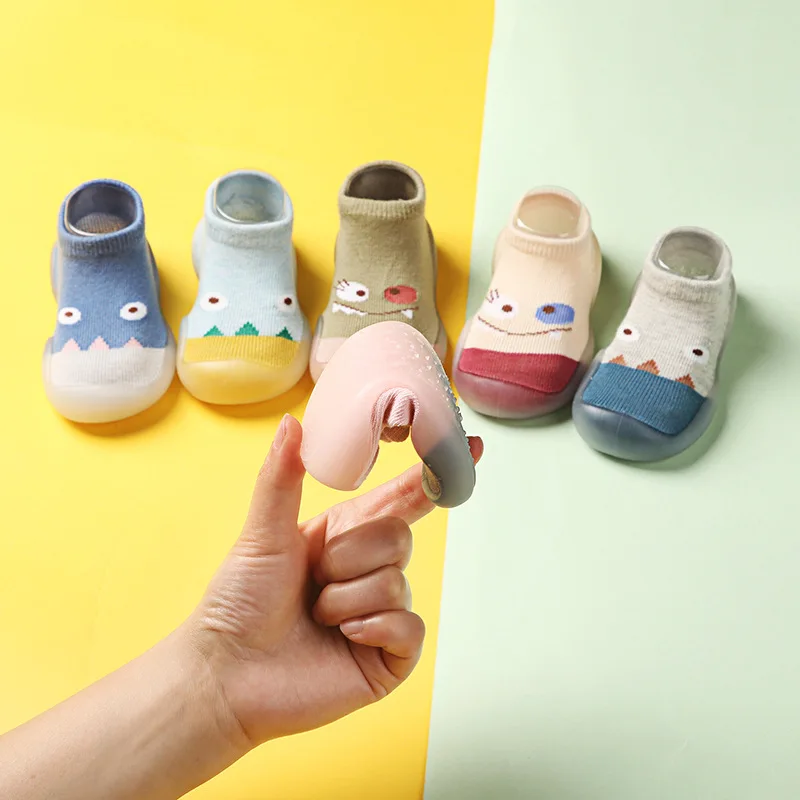 Spring And Autumn Baby Floor Shoes Socks Anti Slip And Grasping Indoor Cartoon Baby Shoes Socks