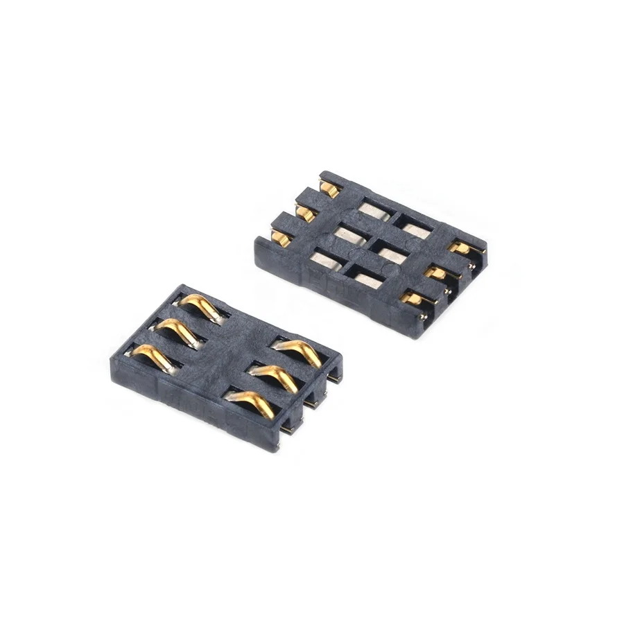 MUP 6PIN SMT type sim card connector pcb solder terminal electrical connector socket for POS GPS BEST sale in Africa Aisa