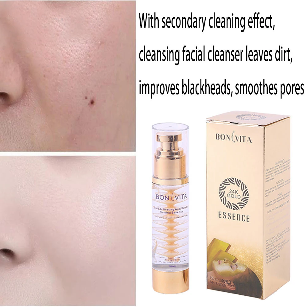 24k Gold essence nicotinamide anti-aging pore Shrink serum gel peptides collagen Moisturizing whitening Anti Wrinkle