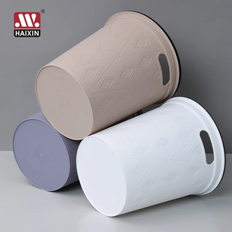 Haixin wholesale multifunctional household plastic waste bin trash can dust bin garbage waste bin