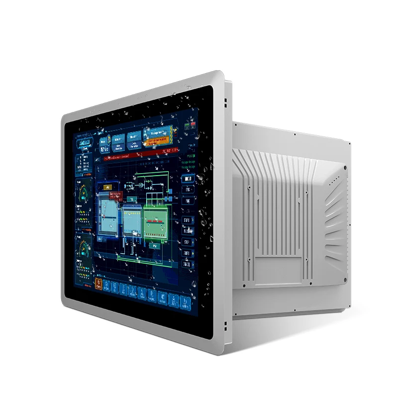 Dual lan optional 15 inch lcd monitor aluminum enclosure fanless industrial control panel pc ip65