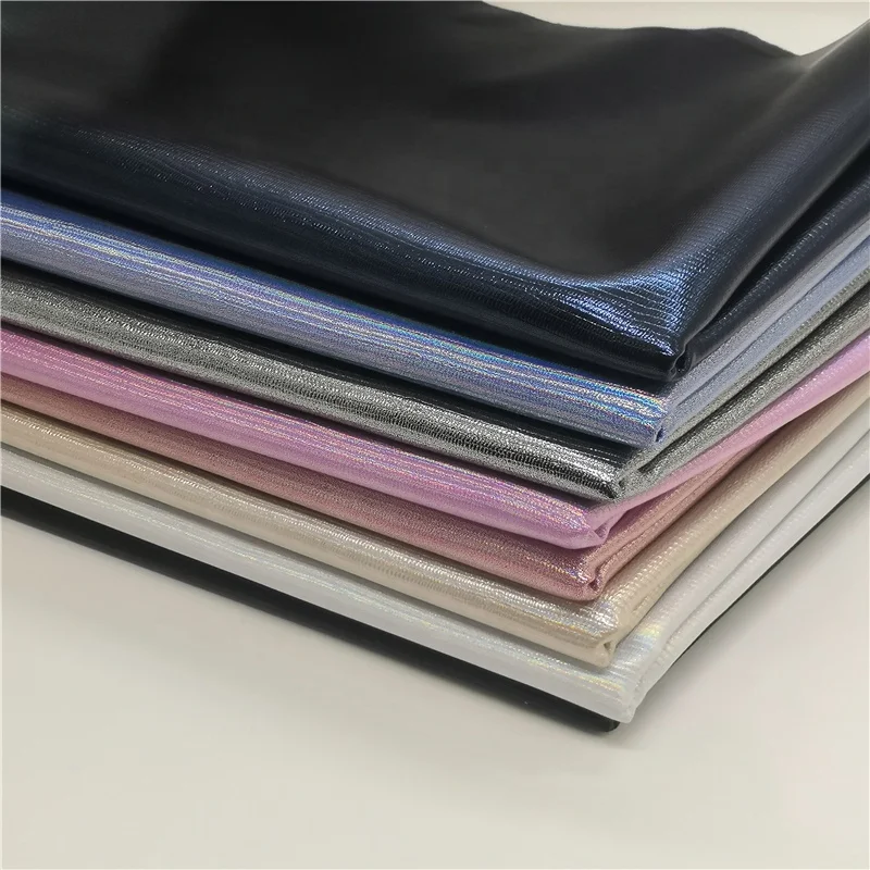 Sample Multi Colors Available PU Laminated Glitter Leather for Bags and Shoes